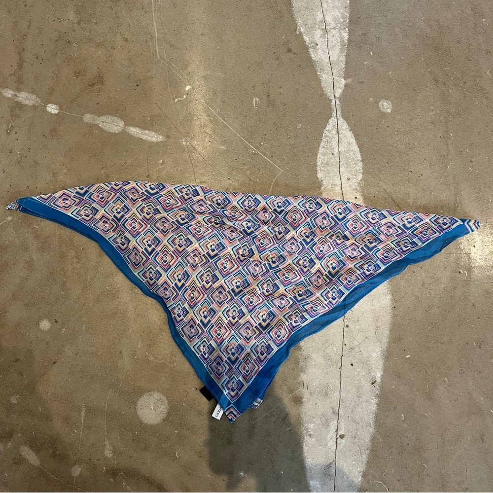 Vintage 100% Silk Sheer Patterned Scarf